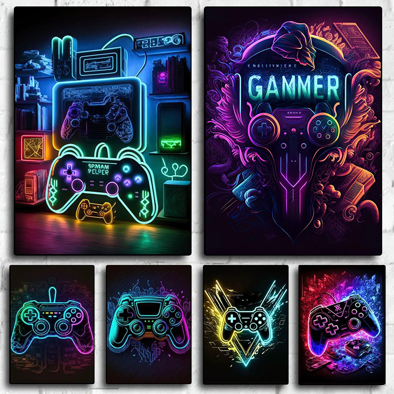 Poster Seni Dinding Gaming Neo - Esports Gaming Youtube ulasan dan harga